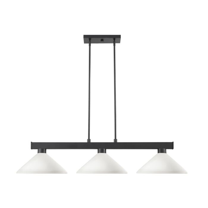 Z Lite Cobalt 3 Light Linear Pendant Light In Matte Black