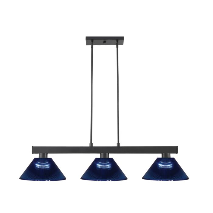 Z Lite Cobalt 3 Light Linear Pendant Light In Matte Black