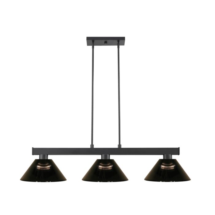 Z Lite Cobalt 3 Light Linear Pendant Light In Matte Black