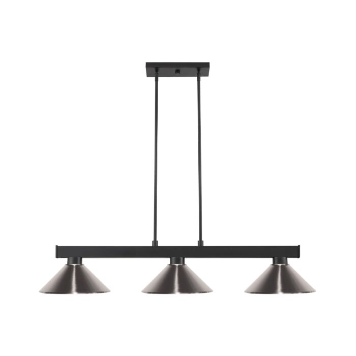 Z Lite Cobalt 3 Light Linear Pendant Light In Matte Black