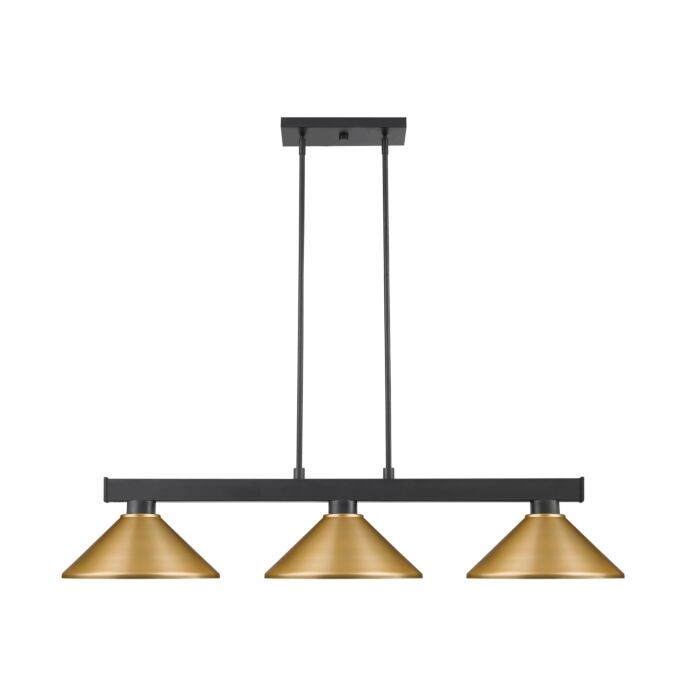 Z Lite Cobalt 3 Light Linear Pendant Light In Matte Black