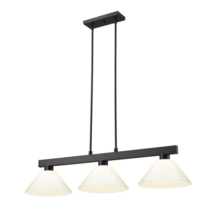 Z Lite Cobalt 3 Light Linear Pendant Light In Matte Black