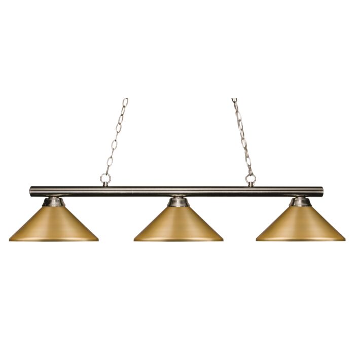 Z Lite Sharp Shooter 3 Light Linear Pendant Light In Brushed Nickel