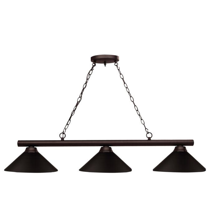 Z Lite Shooter 3 Light Linear Pendant Light In Bronze