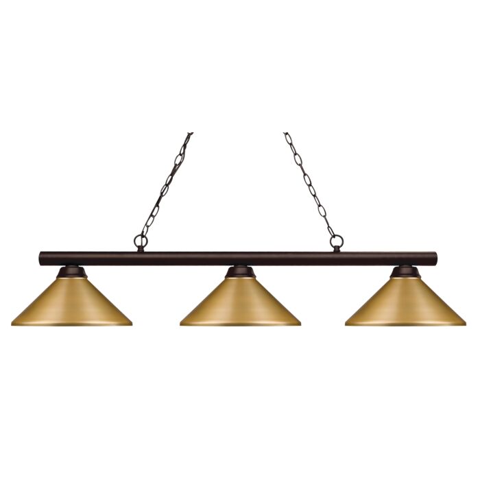 Z Lite Shooter 3 Light Linear Pendant Light In Bronze