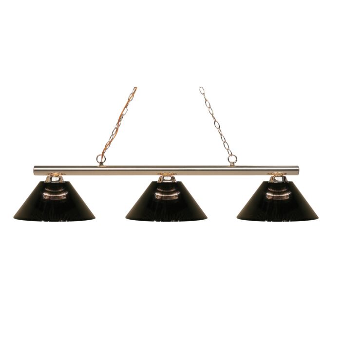 Z Lite Sharp Shooter 3 Light Linear Pendant Light In Polished Brass