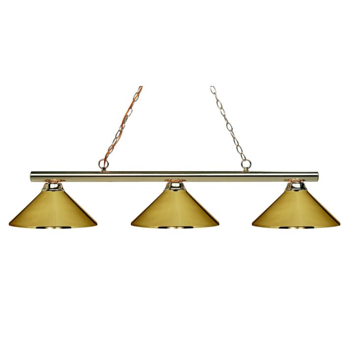 Z Lite Sharp Shooter 3 Light Linear Pendant Light In Polished Brass