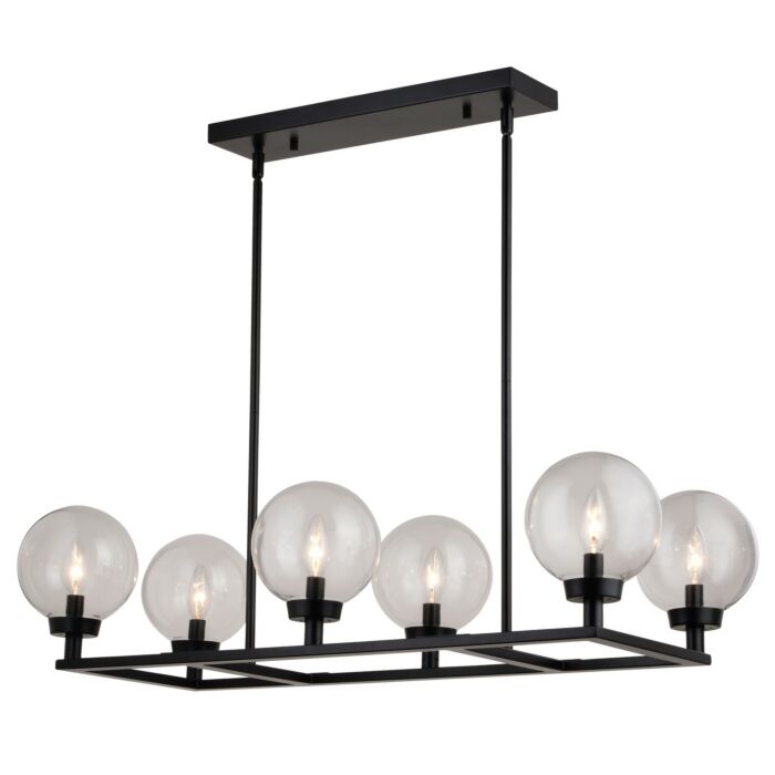 Six Light Linear Chandelier