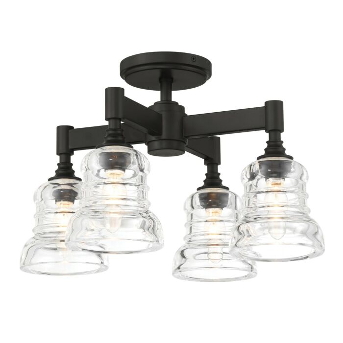 Four Light Semi Flush Mount
