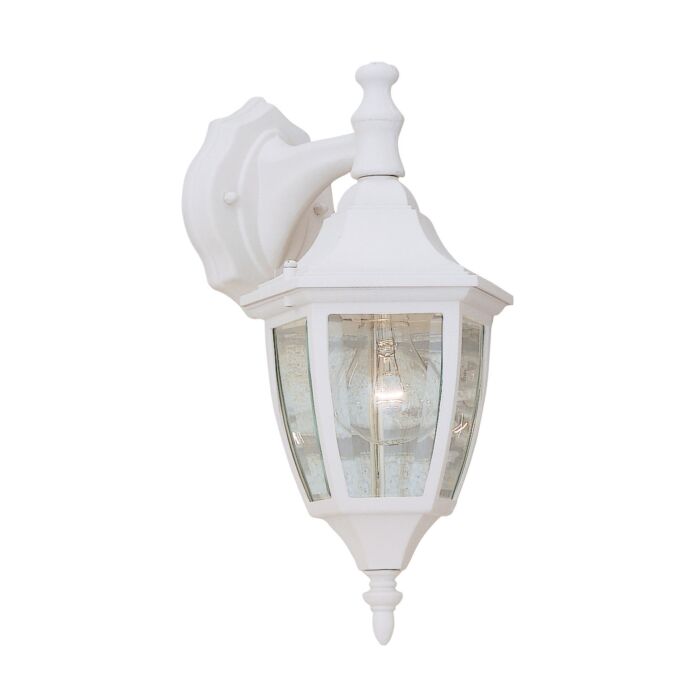 Builder Cast Aluminum 1-Light Wall Lantern in White