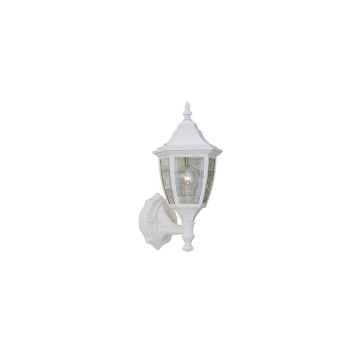 Builder Cast Aluminum 1-Light Wall Lantern in White