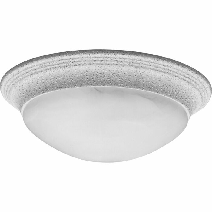 Alabaster Glass 2-Light Flush Mount in White