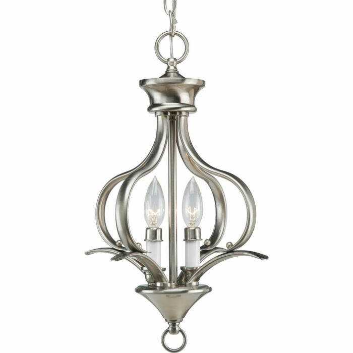 Trinity 2-Light Foyer Pendant in Brushed Nickel