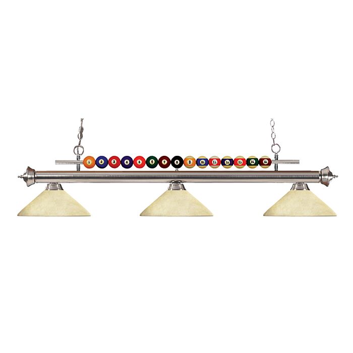 Z Lite Shark 3 Light Linear Pendant Light In Brushed Nickel