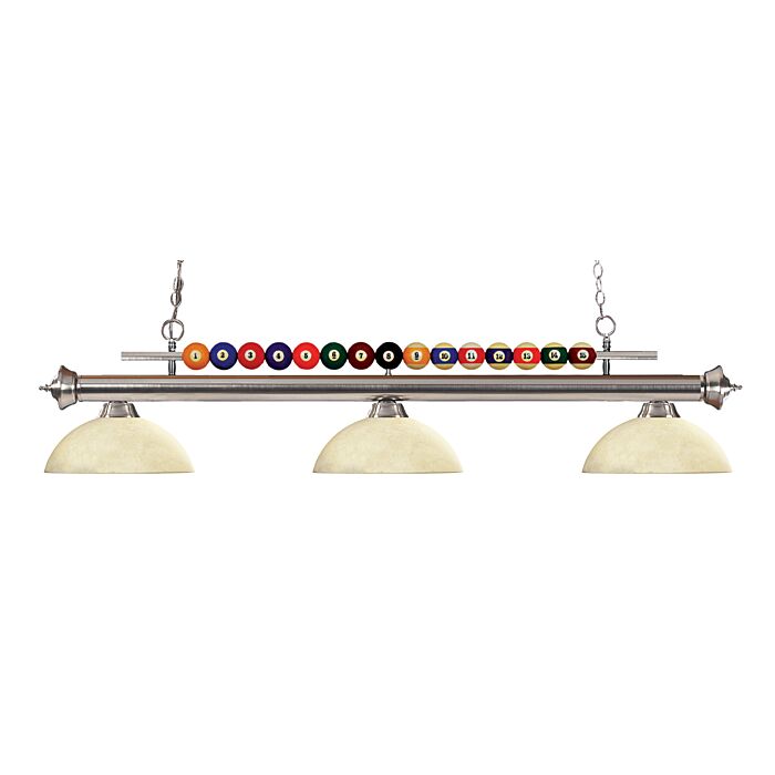 Z Lite Shark 3 Light Linear Pendant Light In Brushed Nickel