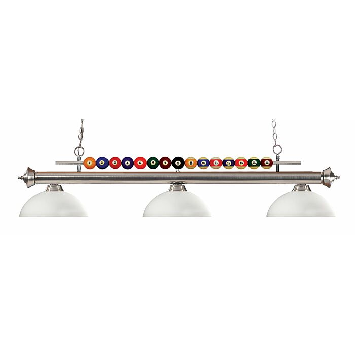 Z Lite Shark 3 Light Linear Pendant Light In Brushed Nickel