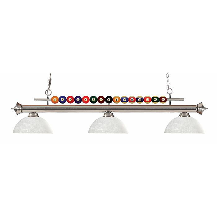 Z Lite Shark 3 Light Linear Pendant Light In Brushed Nickel