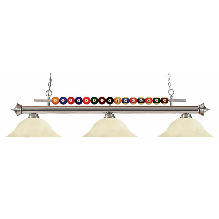 Z Lite Shark 3 Light Linear Pendant Light In Brushed Nickel