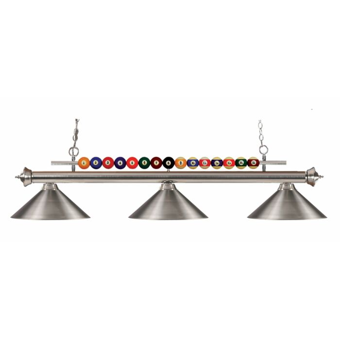 Z Lite Shark 3 Light Linear Pendant Light In Brushed Nickel