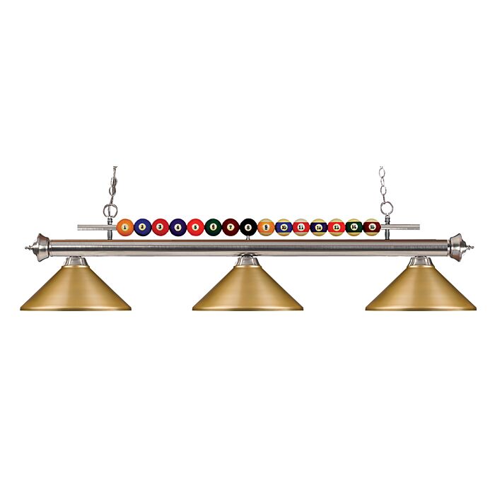 Z Lite Shark 3 Light Linear Pendant Light In Brushed Nickel