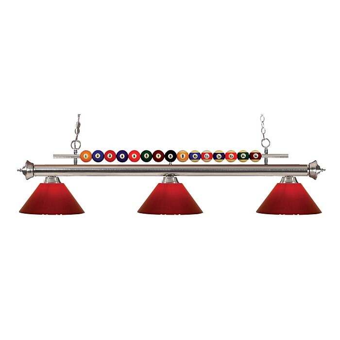 Z Lite Shark 3 Light Linear Pendant Light In Brushed Nickel
