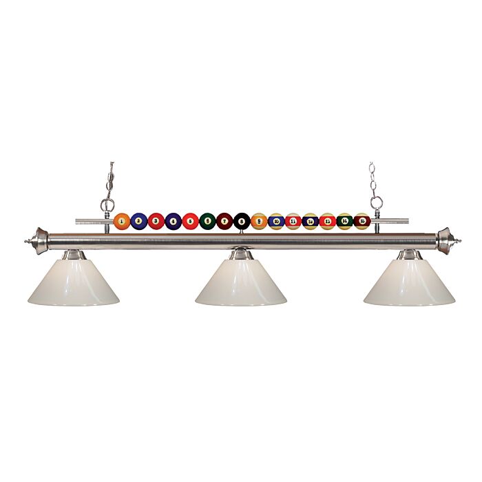 Z Lite Shark 3 Light Linear Pendant Light In Brushed Nickel