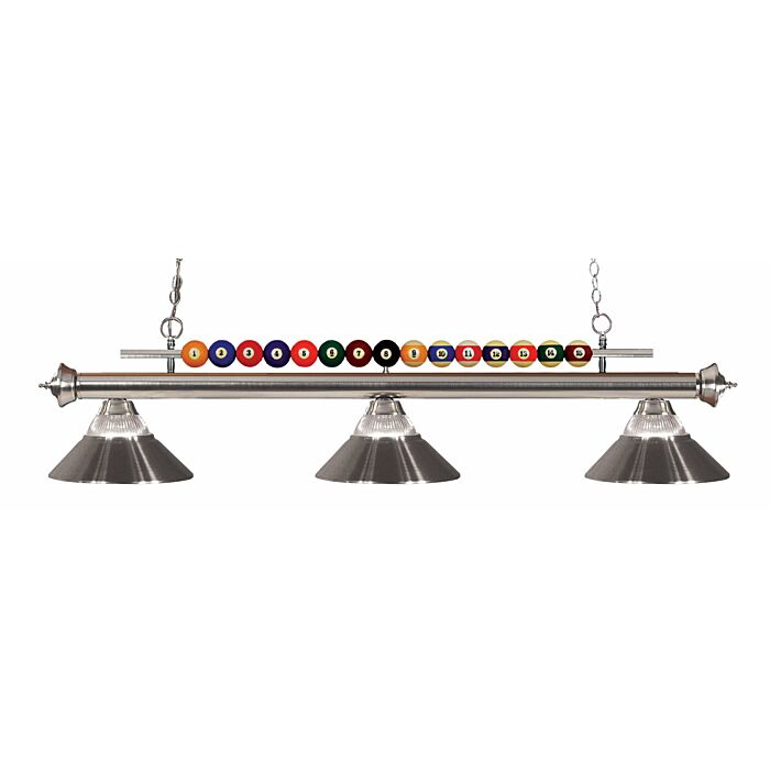 Z Lite Shark 3 Light Linear Pendant Light In Brushed Nickel