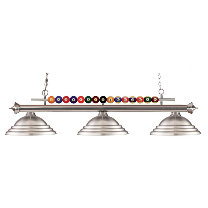 Z Lite Shark 3 Light Linear Pendant Light In Brushed Nickel