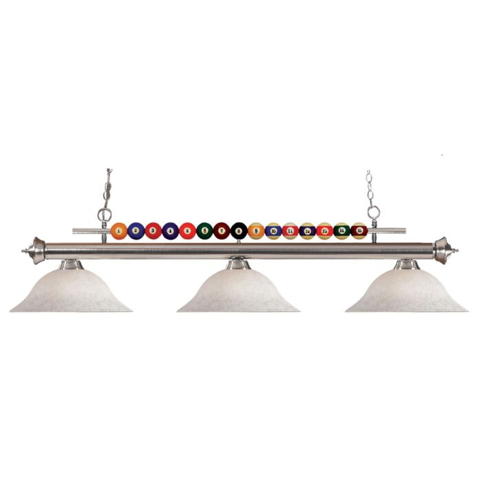 Z Lite Shark 3 Light Linear Pendant Light In Brushed Nickel