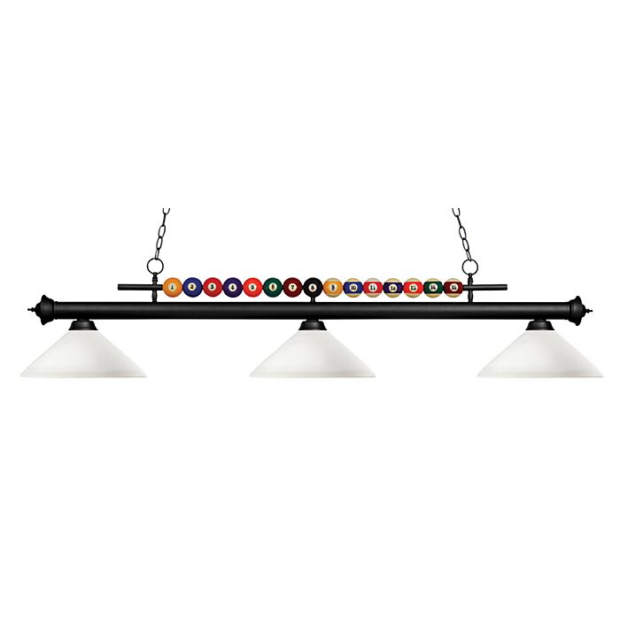 Z Lite Shark 3 Light Linear Pendant Light In Matte Black