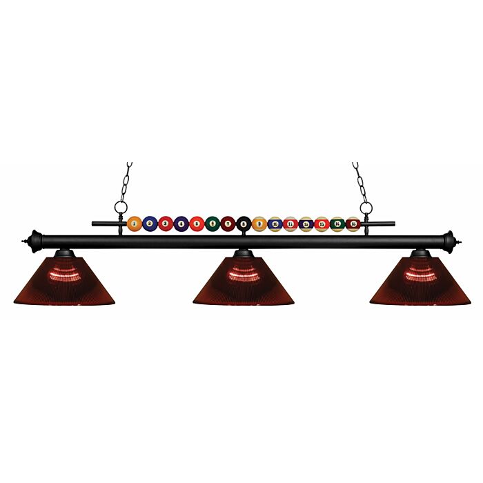 Z Lite Shark 3 Light Linear Pendant Light In Matte Black