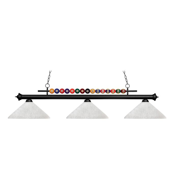 Z Lite Shark 3 Light Linear Pendant Light In Matte Black