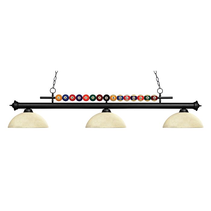 Z Lite Shark 3 Light Linear Pendant Light In Matte Black