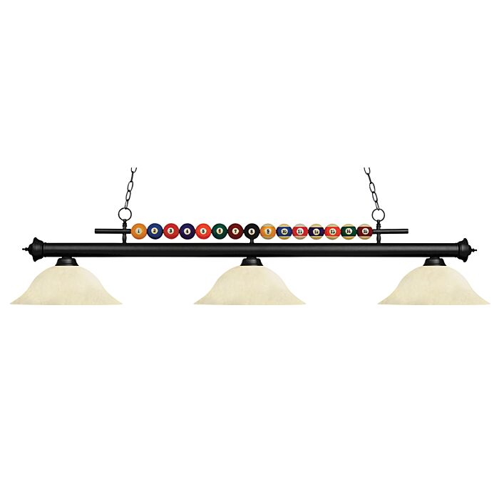 Z Lite Shark 3 Light Linear Pendant Light In Matte Black