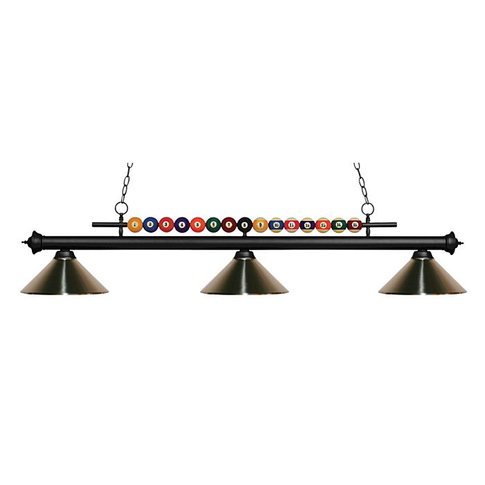 Z Lite Shark 3 Light Linear Pendant Light In Matte Black