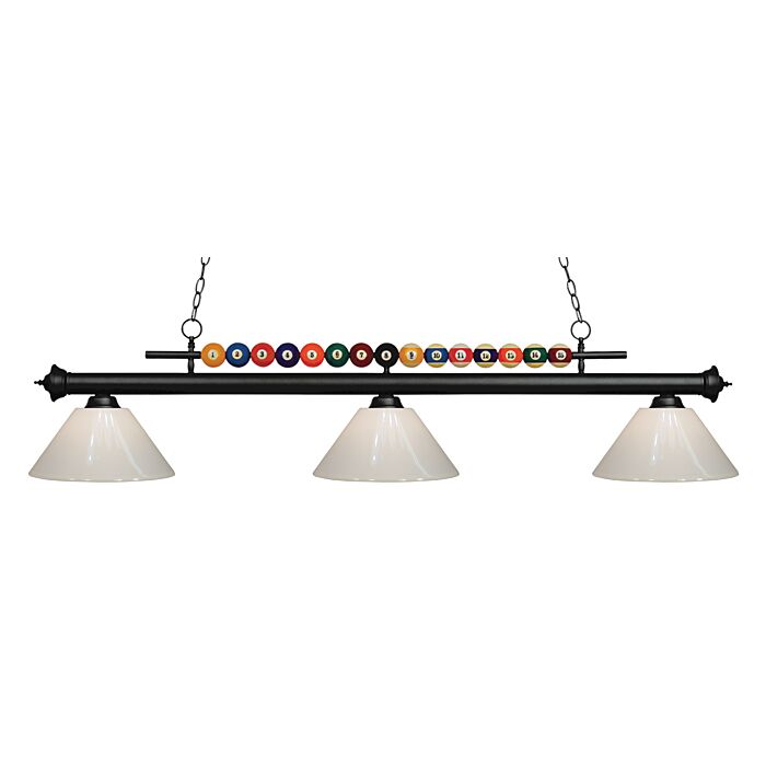 Z Lite Shark 3 Light Linear Pendant Light In Matte Black