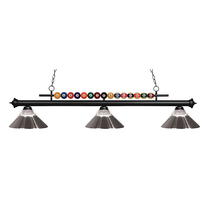 Z Lite Shark 3 Light Linear Pendant Light In Matte Black