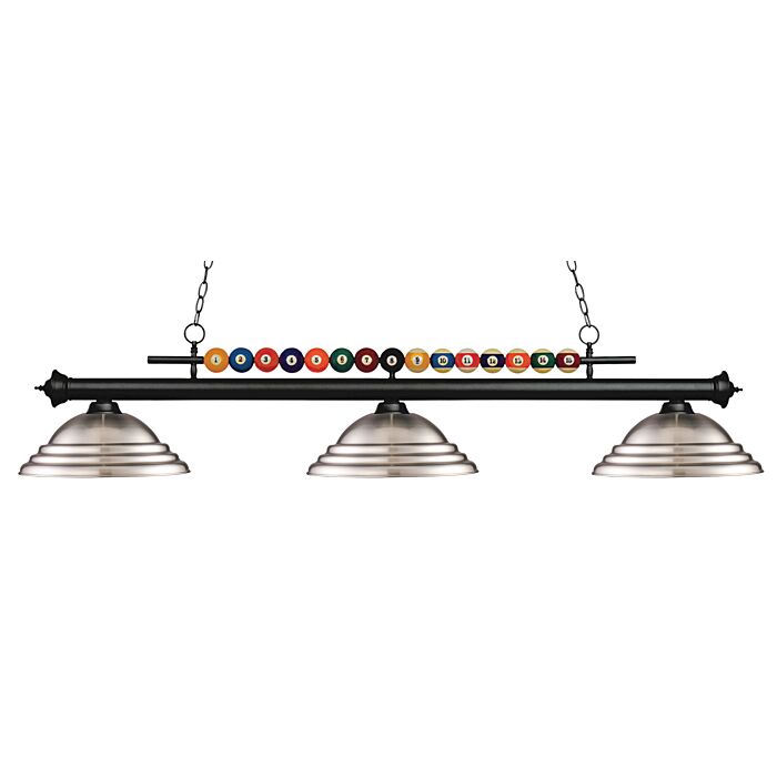 Z Lite Shark 3 Light Linear Pendant Light In Matte Black