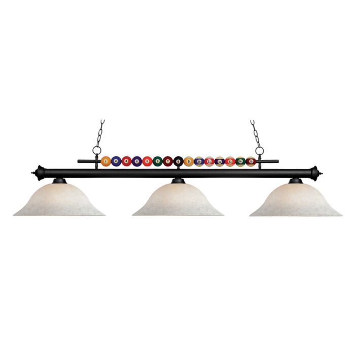 Z Lite Shark 3 Light Linear Pendant Light In Matte Black
