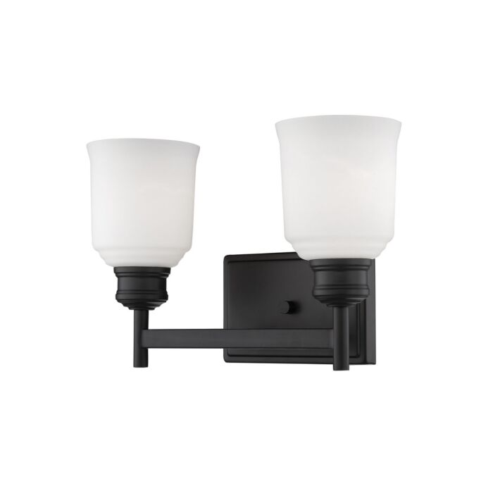 Millennium Burbank 2 Light Bathroom Vanity Light in Matte Black