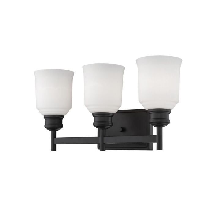 Millennium Burbank 3 Light Bathroom Vanity Light in Matte Black