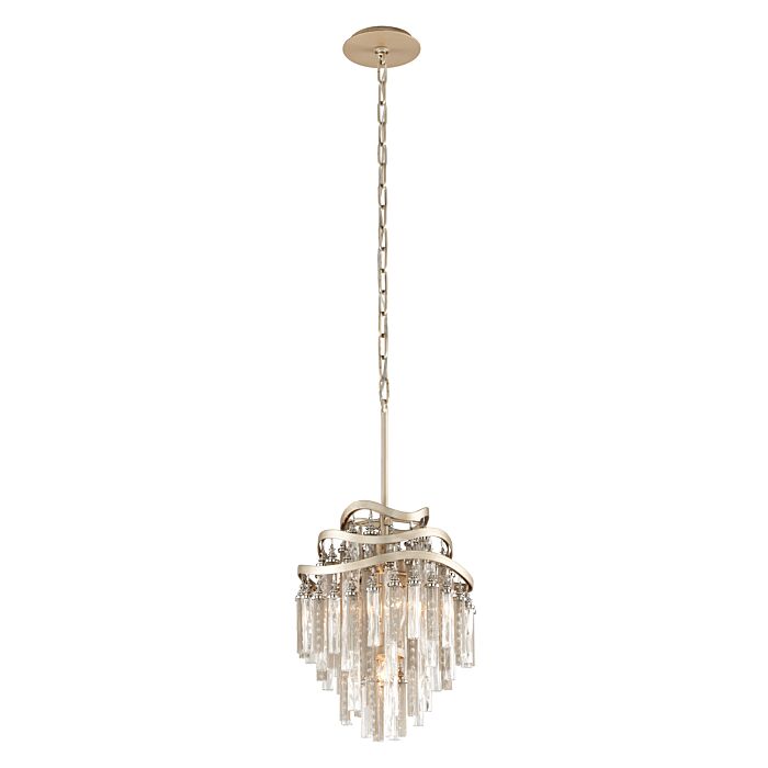 Corbett Chimera 3 Light Pendant Light in Tranquility Silver Leaf