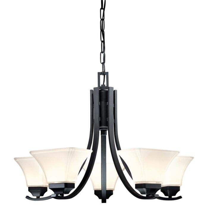 Minka Lavery Agilis 5 Light 27 Inch Contemporary Chandelier in Black