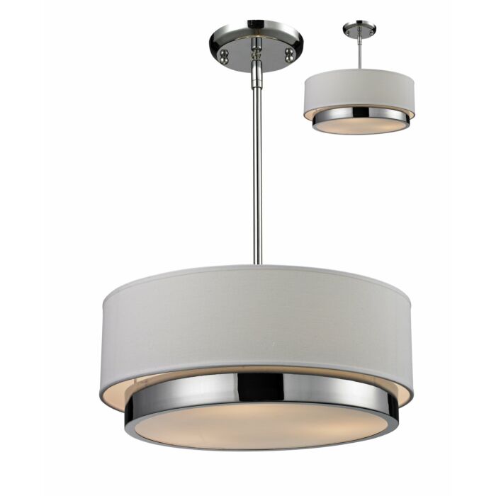 Z Lite Jade 3 Light Pendant Light In Chrome