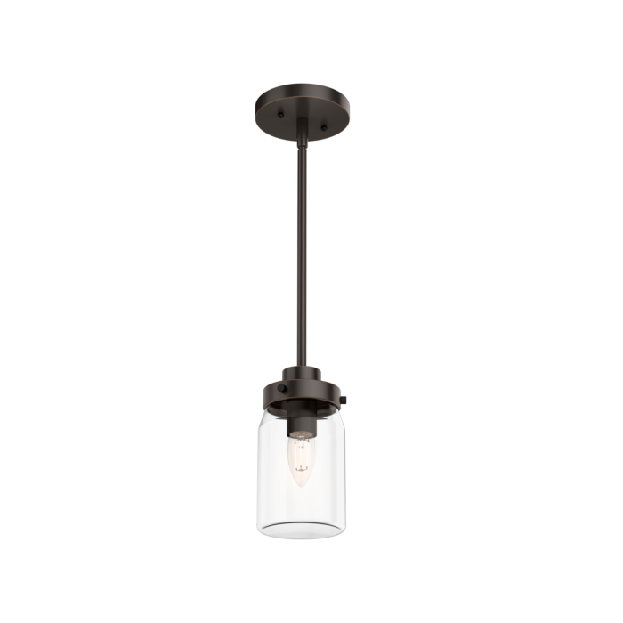 Hunter Devon Park 1-Light Mini Pendant in Onyx Bengal