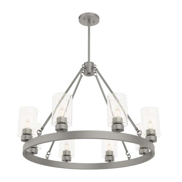 Hunter Hartland 8 Light Chandelier in Matte Silver