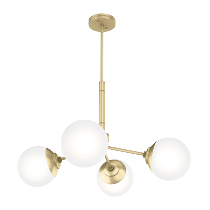 Hunter Hepburn 4-Light Chandelier in Painted Modern Brass