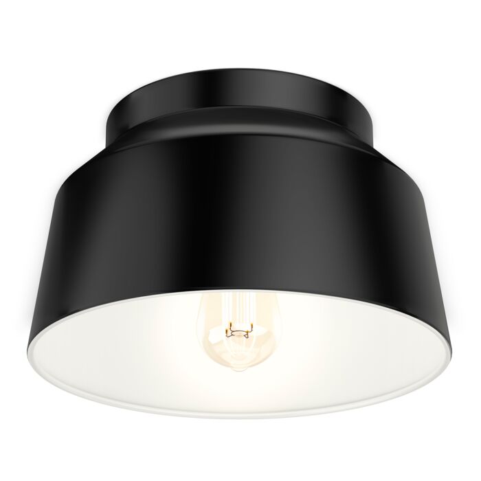 Hunter Cranbrook 1-Light Flush Mount in Matte Black