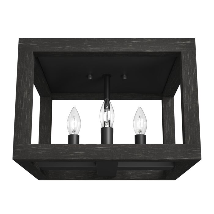 Hunter Squire Manor 4-Light Flush Mount in Matte Black