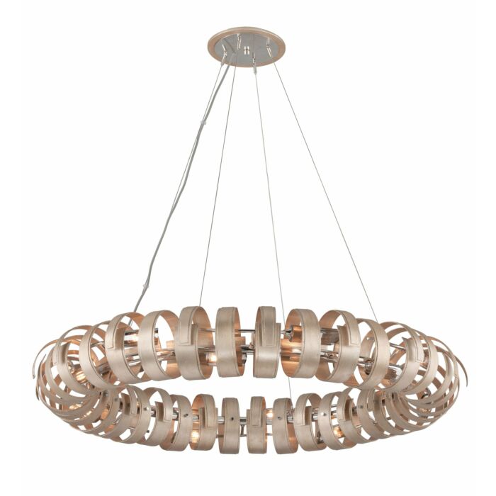 Corbett Recoil 14 Light 26 Inch Pendant Light in Textured Antique Silver Leaf